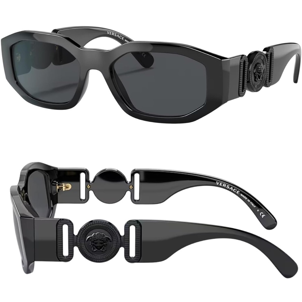 BRAND NEW VERSACE VE4361 536087 Black/Dark Grey Unisex Sunglasses